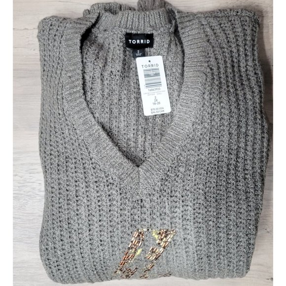 NWT Torrid 2 Lightning Bolt Chunky Pullover Tunic Sweater 2X 18 20 - Picture 6 of 9